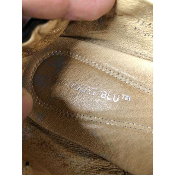 Chocolate Blu CAM2 Black Pleated Leather Ballet Flats Shoes Women Sz 8M US/39EU - Picture 14 of 16